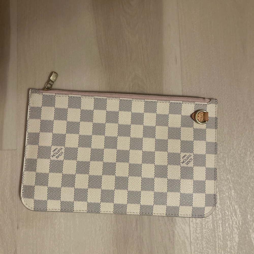 Damier Azur Neverfull MM Pochette Rose Ballerine
